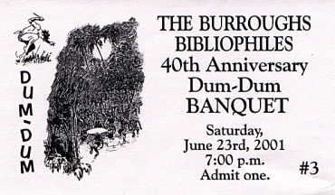 Banquet ticket, notice the #3, what a nerdy early-bird I am, Pete & his wife were #1 & 2
