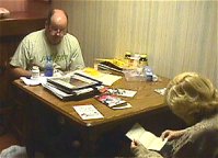 Danton and Mary Burroughs going through ERB Archive treasures