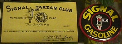 Signal Oil Tarzan Club Membership Card and Pin: From the McWhorter Collection