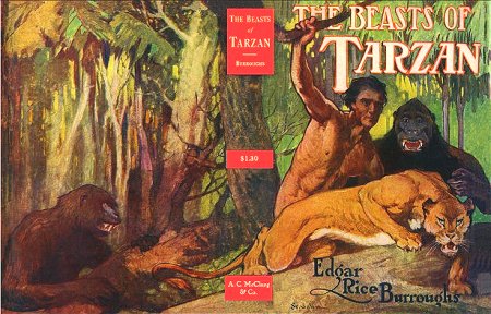 J. Allen St. John: Beasts of Tarzan - wraparound DJ, FP, many b/w line interiors