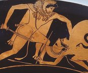 Hercules fighting Kyknos