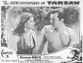 Herman Brix and Ula Holt in The New Adventures of Tarzan serial version