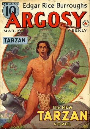 Rudolph Belarski art: Argosy March 19, 1938 - Red Star of Tarzan 1/6
