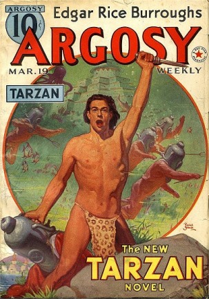 Rudolph Belarski art: Argosy March 19, 1938 - Red Star of Tarzan 1/6