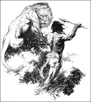 Tarzan in perfect calm, raised his short heavy spear above his right shoulder and waited.
