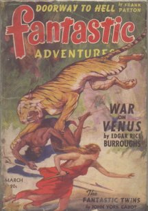 Originally planned cover. Eventually appeared in Fantastic Adventures: March 1942 - War on Venus - J. Allen St. John