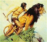 Tarzan and the Golden Lion: J. Allen St. John - oil version