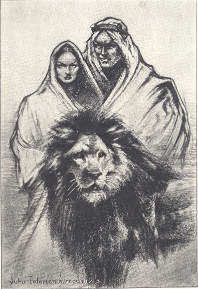 Frontispiece: The lad, the lion, and the girl