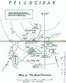 Pellucidar Map from ERB Sketches