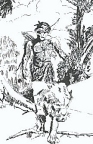 Tarzan and Numa by David Adams