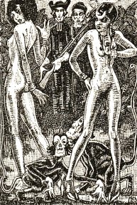 These cries came from two completely naked girls.