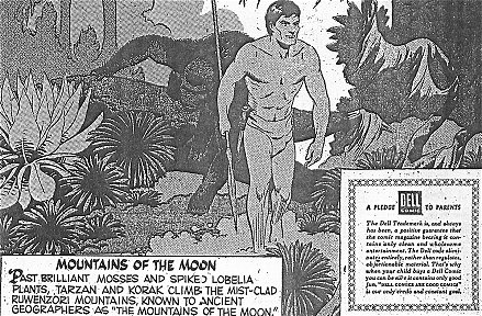 Example of early Manning single-page art in Tarzan Dell comics