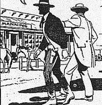 Dell Wyatt Earp panel with Manning name on storefront