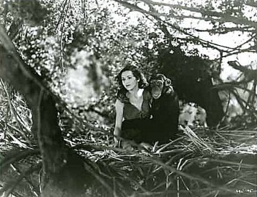 Maureen O'Sullivan and Cheetah - Tarzan's Mate publicity still