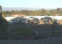 View of parking lot from the upper level of ERB's ballroom