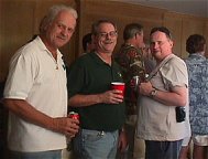 Jerry Spannraft, Mike Conran and Laurence Dunn in the dining area