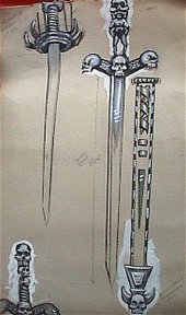 Design drawings for the Barsoomian sword and scabbard
