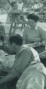 Baby John, JRB and JCB at family picnic 1943