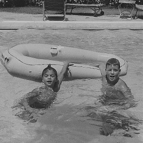 Dian and Dan swimming 1950?