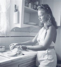 Jane at home in the kitchen