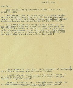JCB Letter To ERB: May 30, 1941