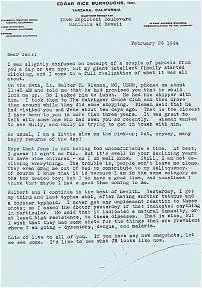 ERB Letter To Jack: February 22, 1944